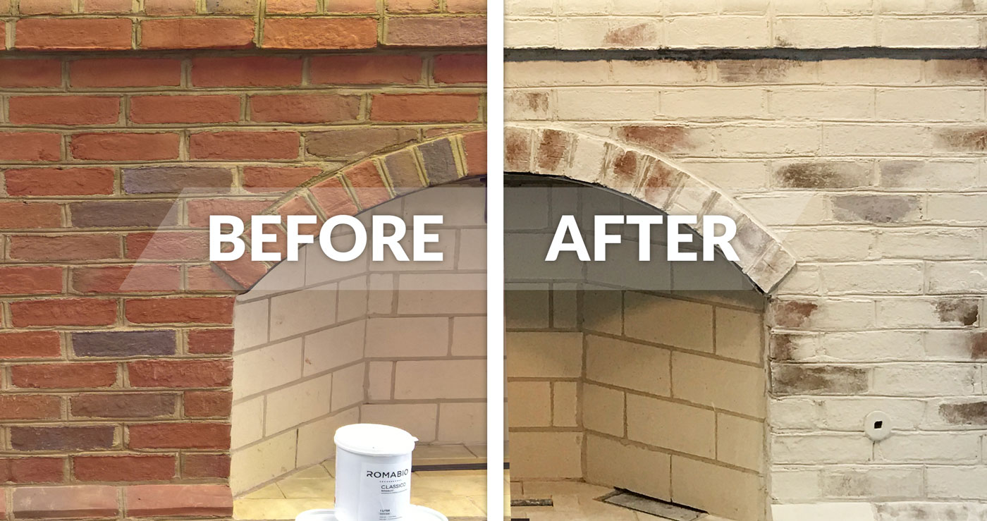 How To Whitewash Your Brick Fireplace With Limewash Paint Romabio