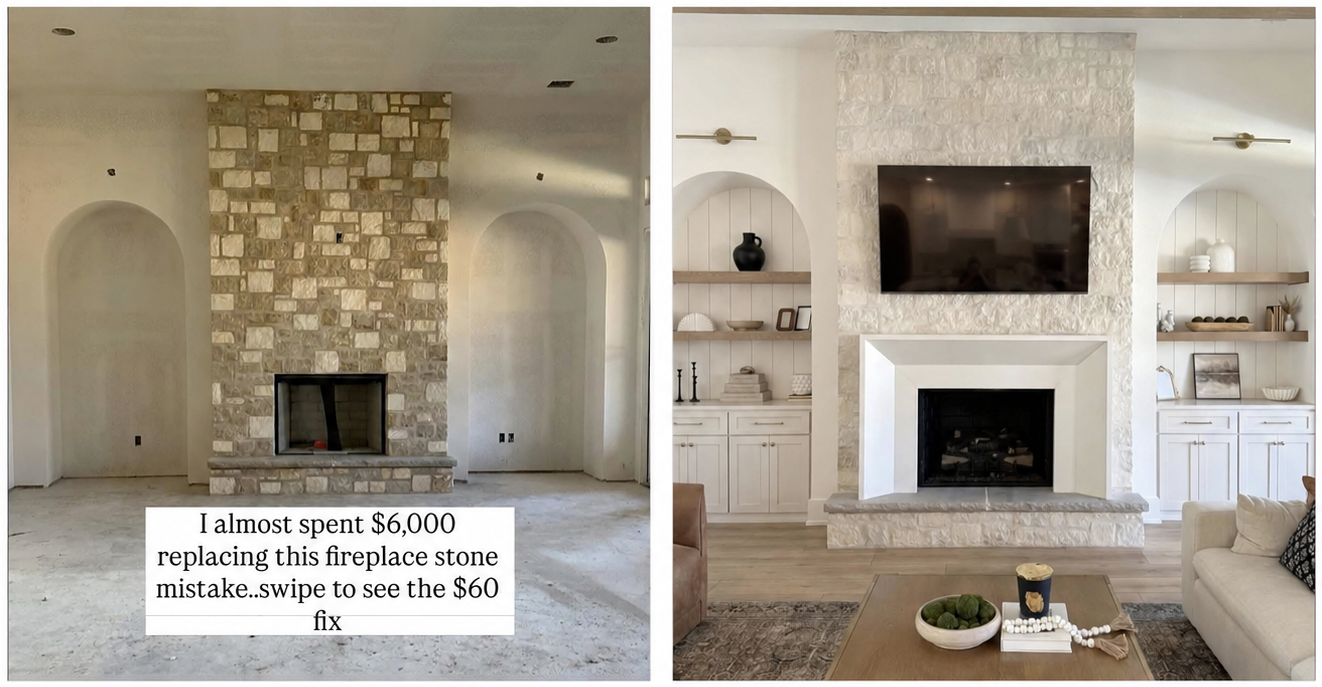 Venetian Glaze stone transformation. Image credit @morgan.baswell